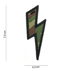 Embleem 3D PVC bliksem woodland #14088