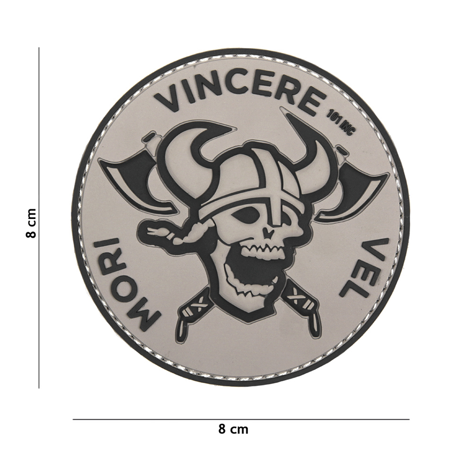 Embleem 3D PVC Mori Vincere Vel grijs #19001