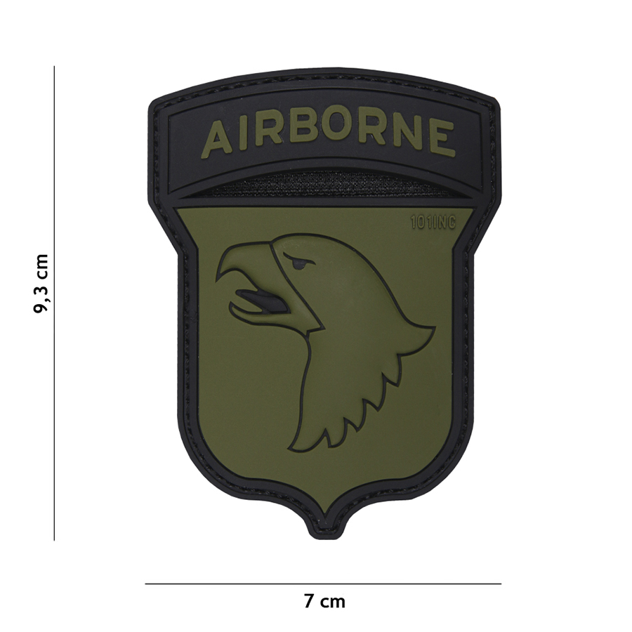 Embleem 3D PVC Airborne 101st groen #17024