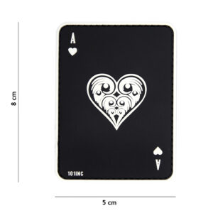 Embleem 3D PVC harten aas zwart #19014
