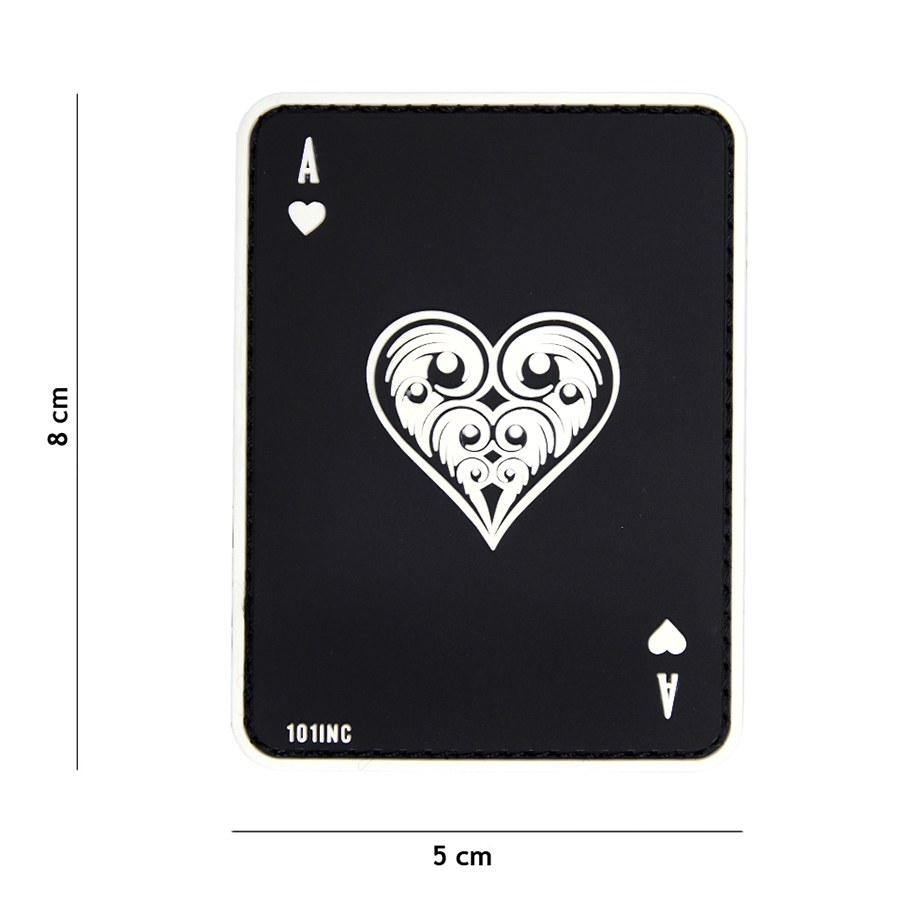 Embleem 3D PVC harten aas zwart #19014