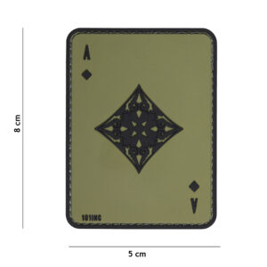 Embleem 3D PVC ruiten aas groen #19012