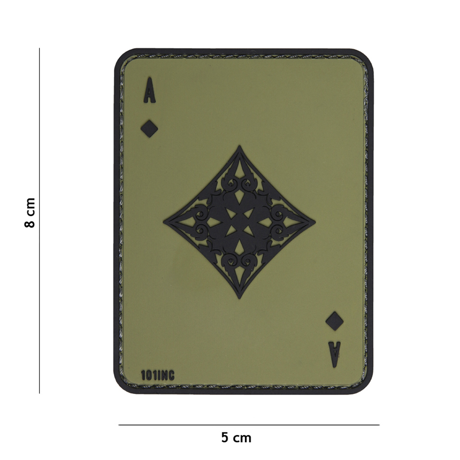 Embleem 3D PVC ruiten aas groen #19012