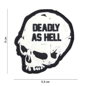 Embleem 3D PVC Deadly as hell wit #16016