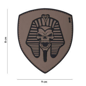 Embleem 3D PVC Farao skull grijs #19008