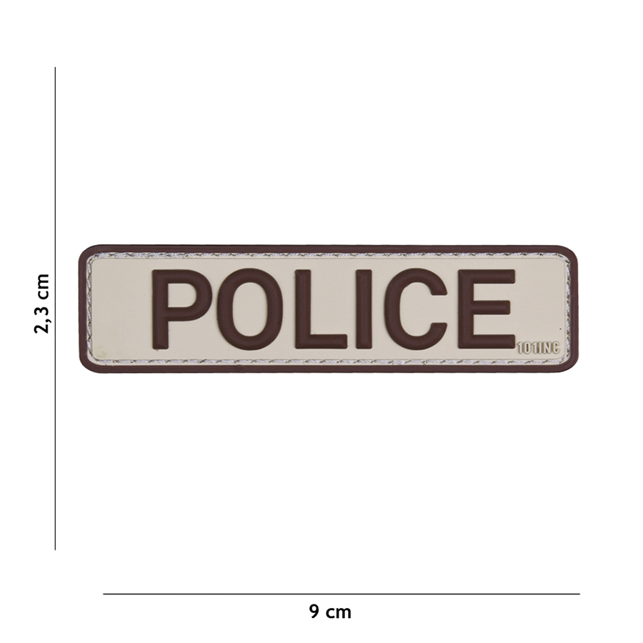 Embleem 3D PVC Police beige #18038