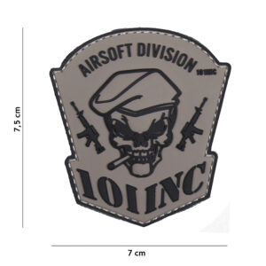Embleem 3D PVC Airsoft Division 101 INC grijs #18081