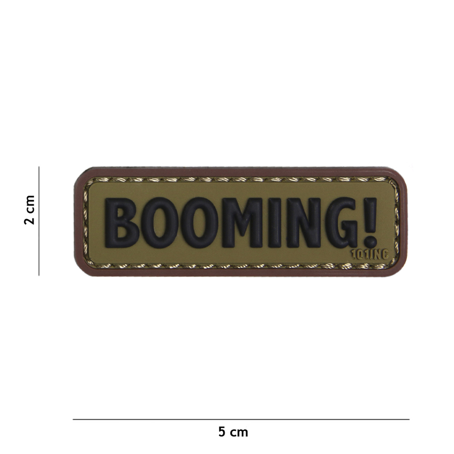 Embleem 3D PVC Booming! groen/bruin #18050
