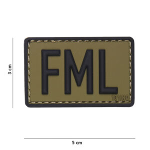 Embleem 3D PVC FML (Fuck My Life) groen #16038