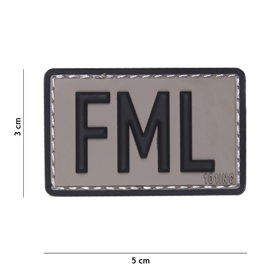 Embleem 3D PVC FML (Fuck My Life) grijs #16039