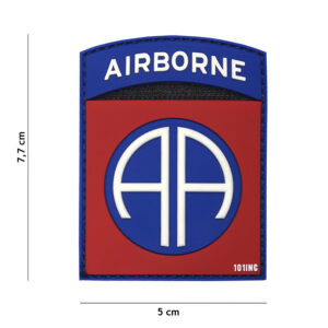 Embleem 3D PVC Airborne 82nd rood #17019