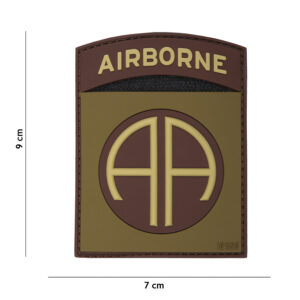 Embleem 3D PVC Airborne 82nd groen/bruin #17022