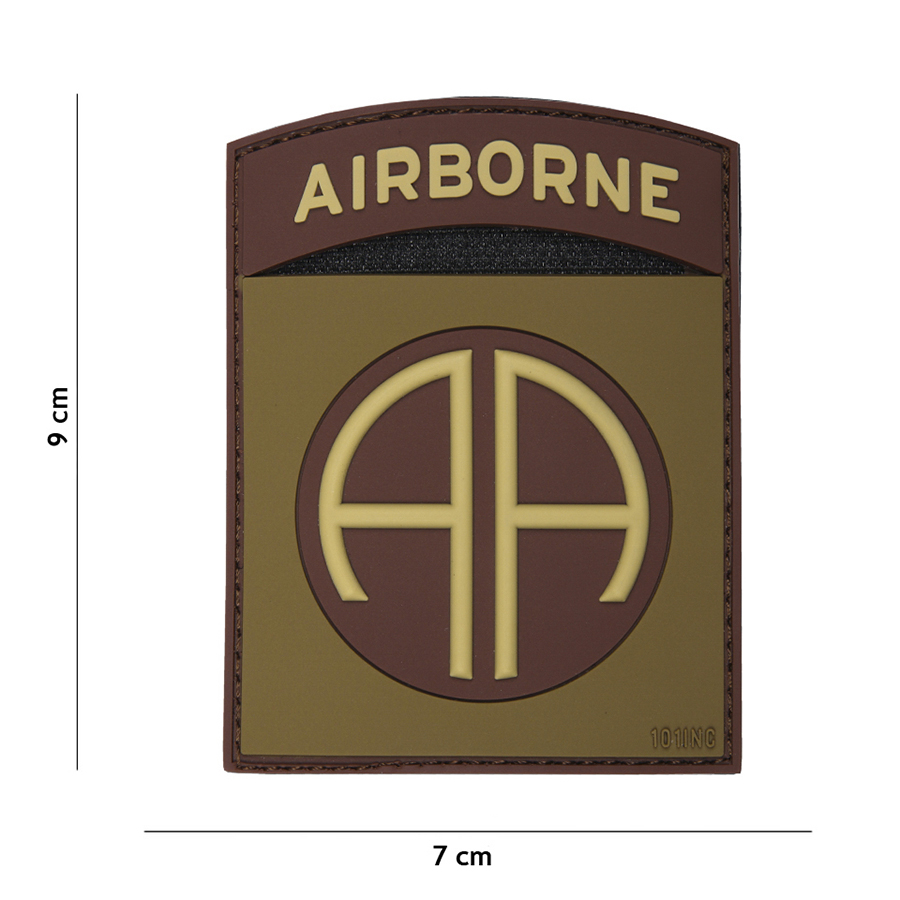 Embleem 3D PVC Airborne 82nd groen/bruin #17022