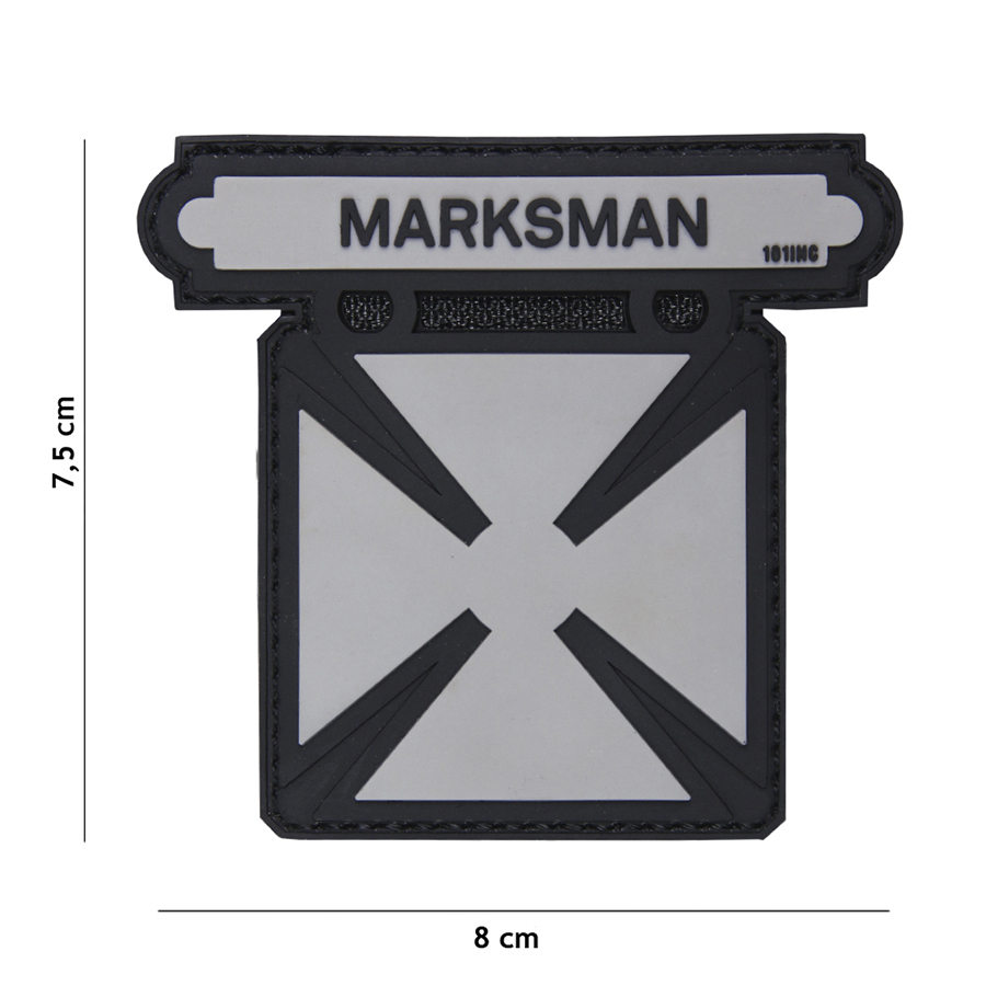 Embleem 3D PVC Marksman grijs #17082