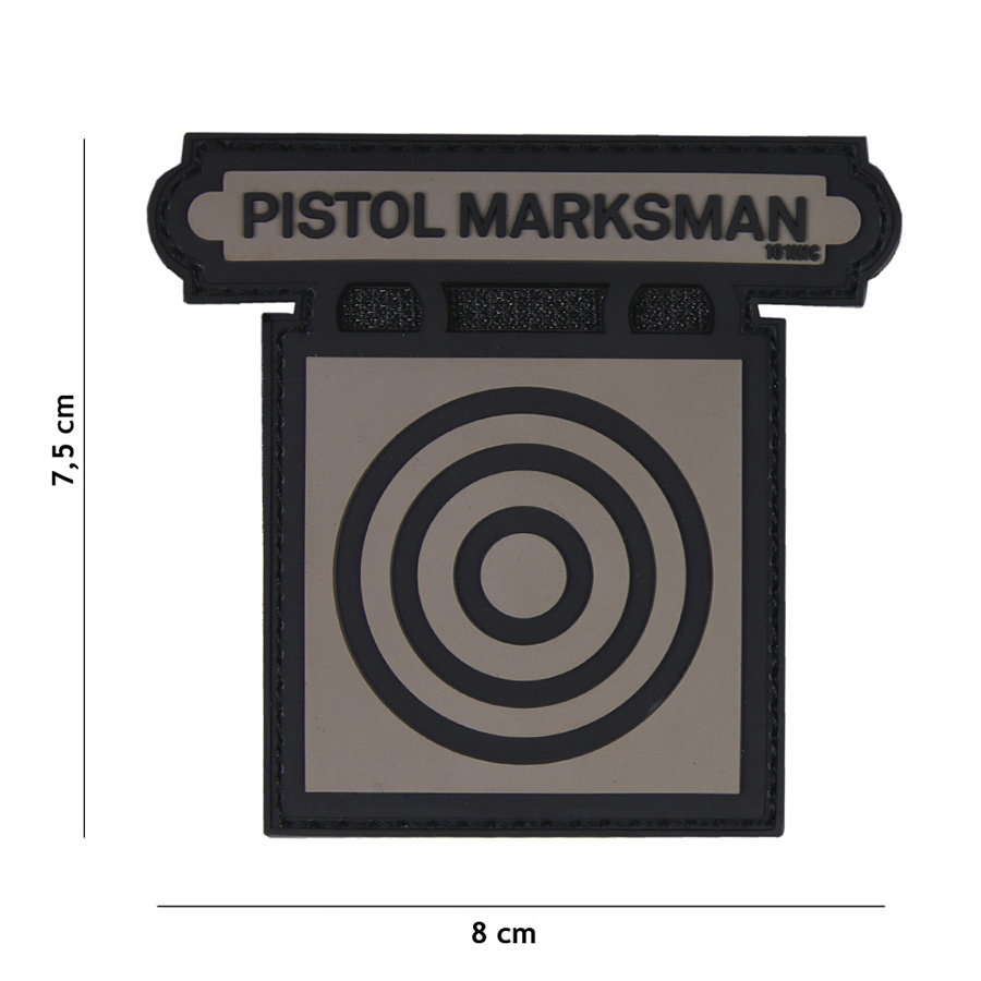 Embleem 3D PVC Pistol Marksman grijs #18010