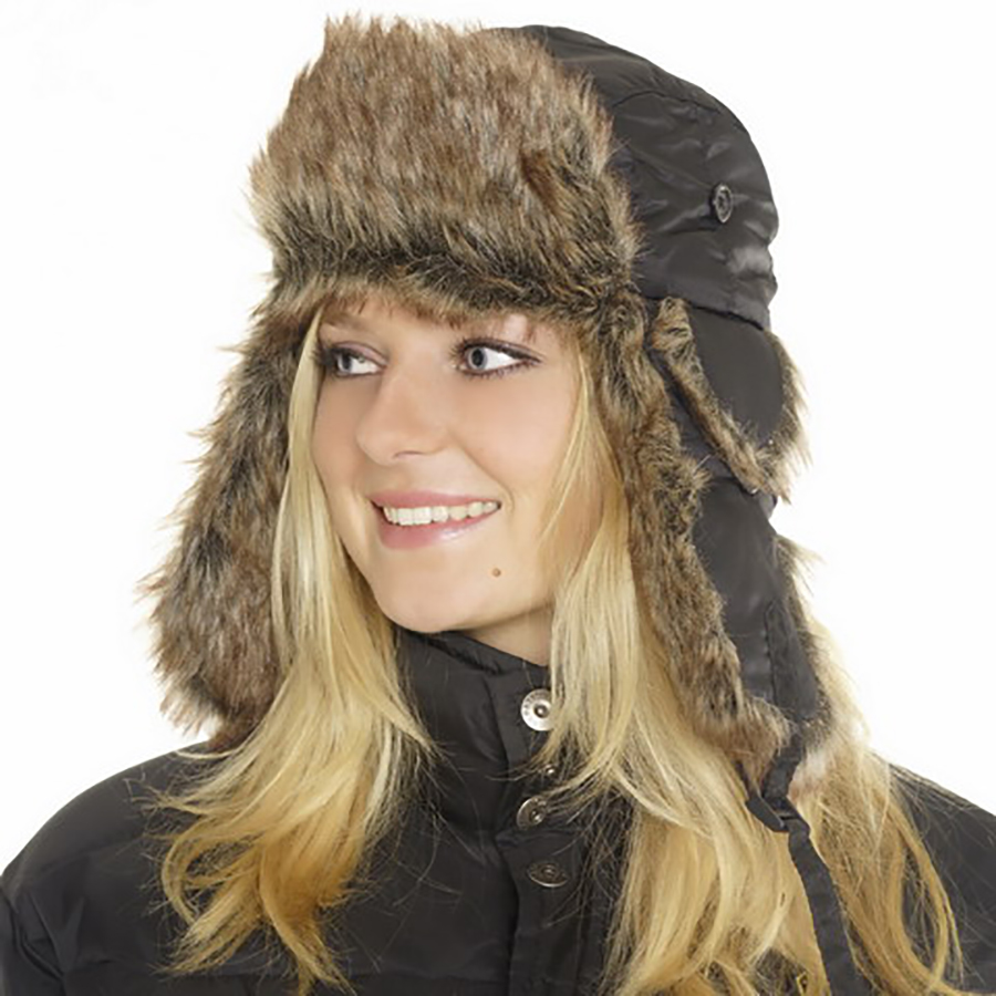 Polyester muts met bont Polyester muts met bont