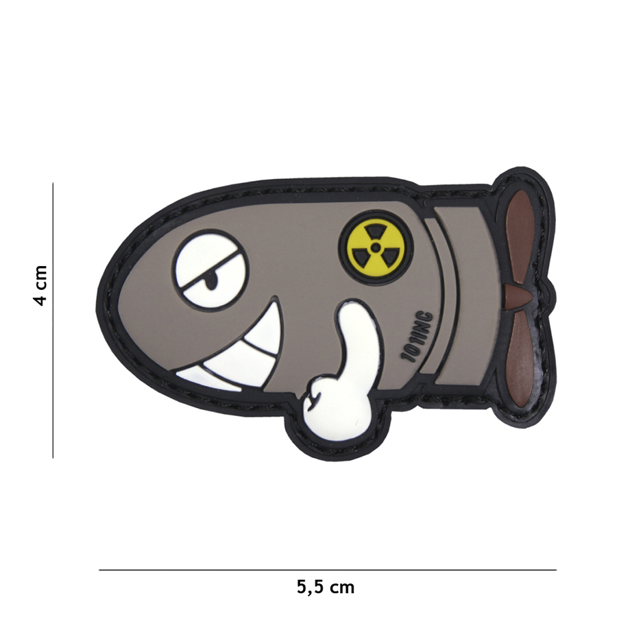 Embleem 3D PVC Funny torpedo grijs #17050