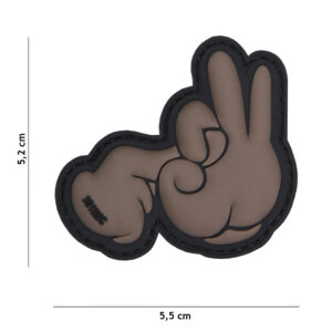 Embleem 3D PVC Fuck fingers grijs #18054