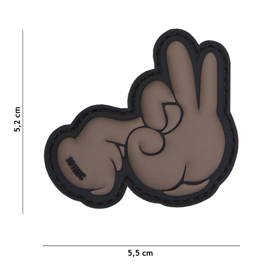 Embleem 3D PVC Fuck fingers grijs #18054