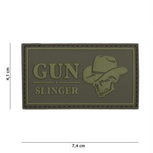 Embleem 3D PVC Gun slinger skull cowboy groen #16053