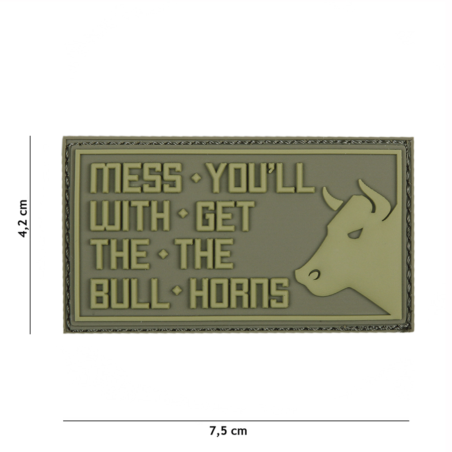 Embleem 3D PVC Mess you'll groen #19029