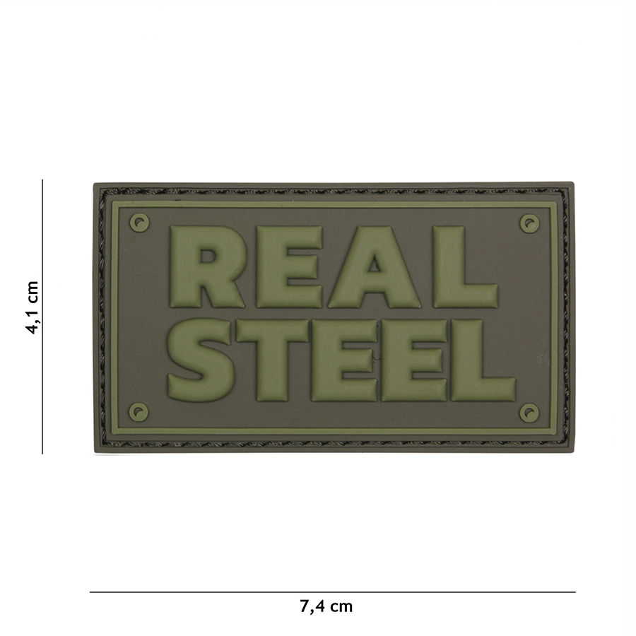Embleem 3D PVC Real steel groen #16047