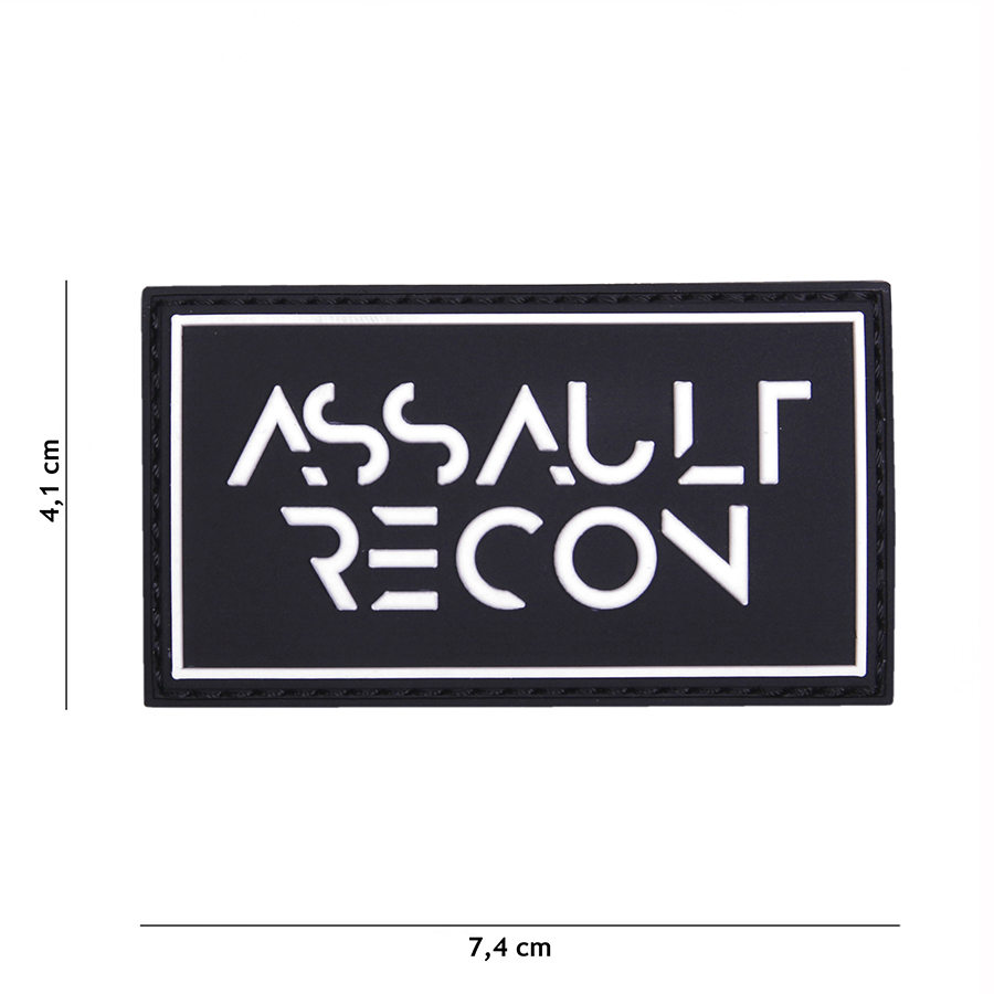 Embleem 3D PVC Assault recon zwart #16113