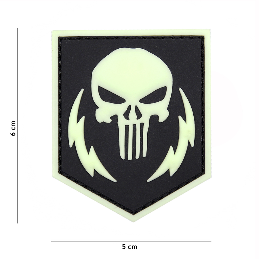 Embleem 3D PVC Punisher thunder strokes glow in dark#19085
