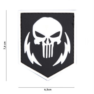 Embleem 3D PVC Punisher thunder strokes wit #12071