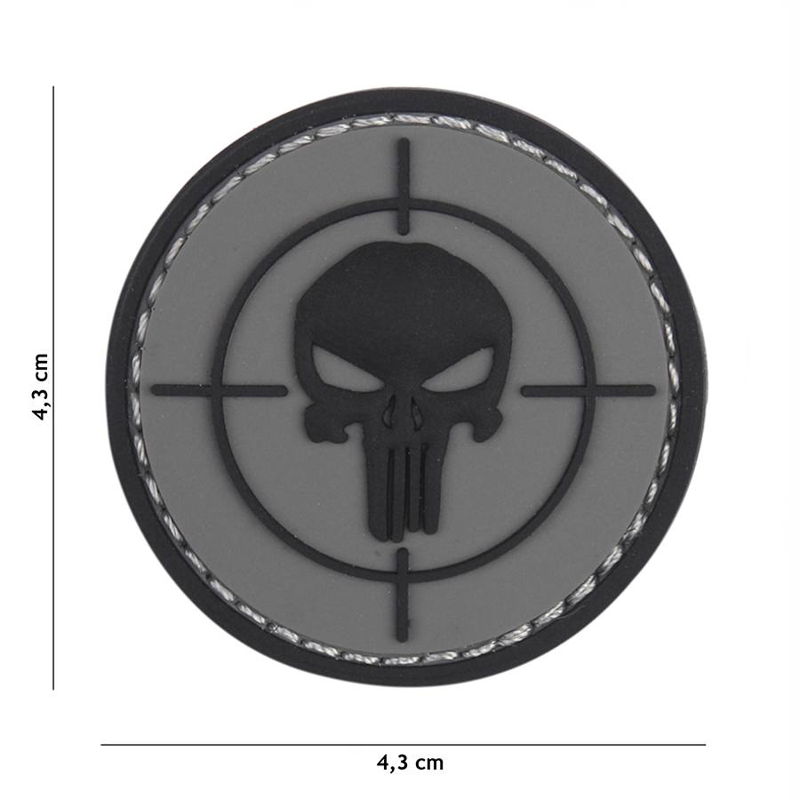 Embleem 3D PVC Punisher vizier grijs #12077
