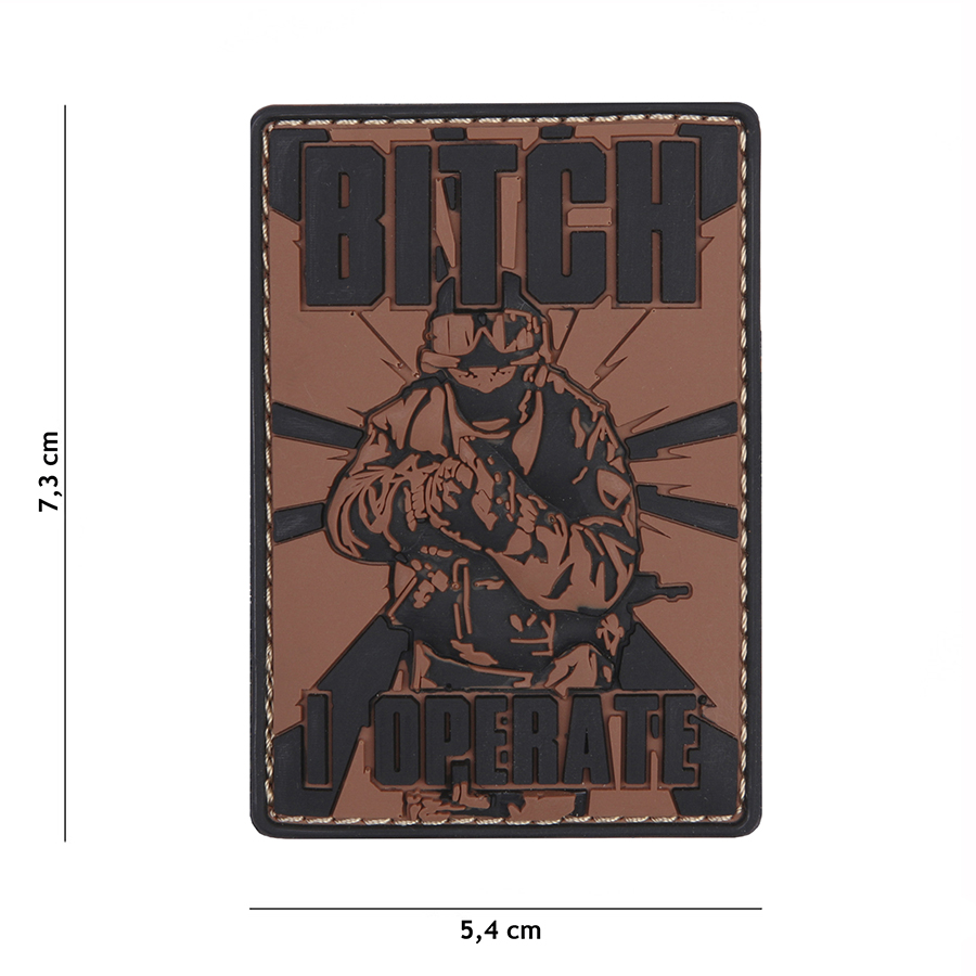 Embleem 3D PVC Bitch bruin #11114
