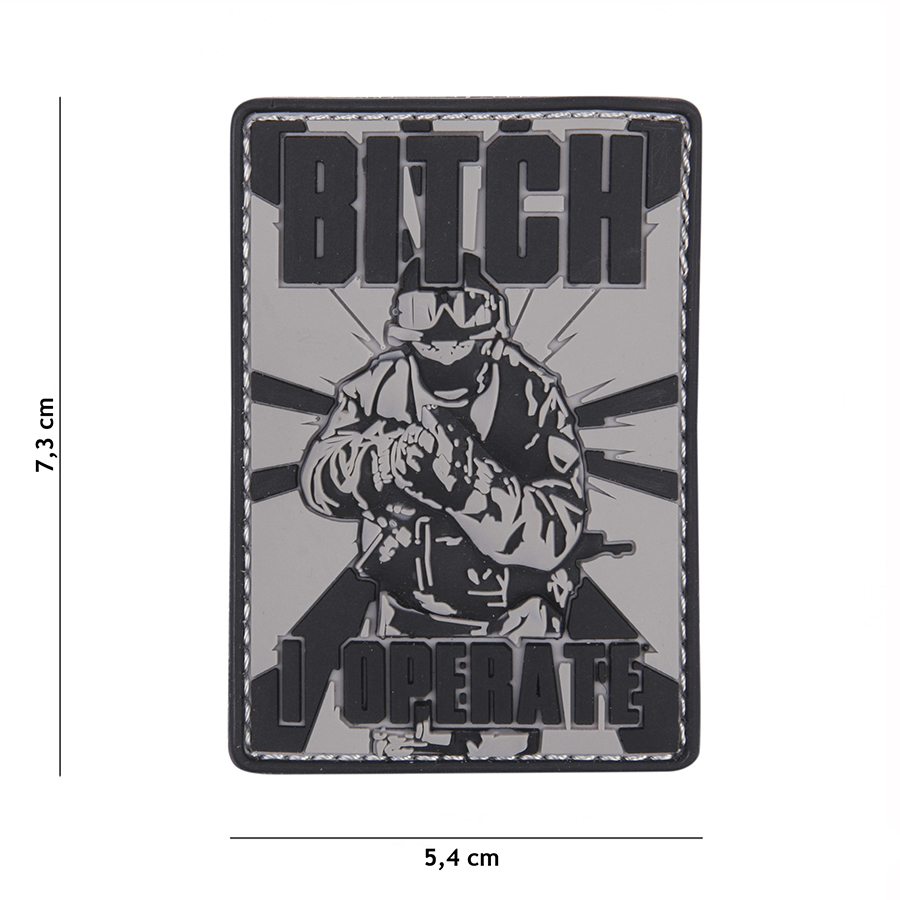 Embleem 3D PVC Bitch grijs #9037
