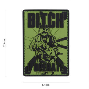 Embleem 3D PVC Bitch groen #9038