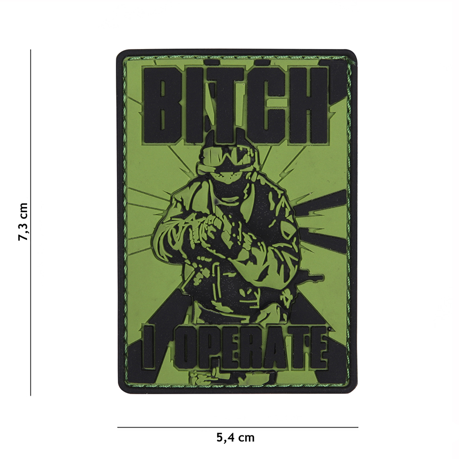 Embleem 3D PVC Bitch groen #9038