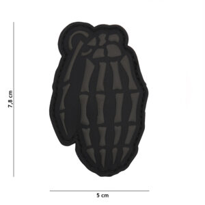 Embleem 3D PVC Skull granaat grijs #9049