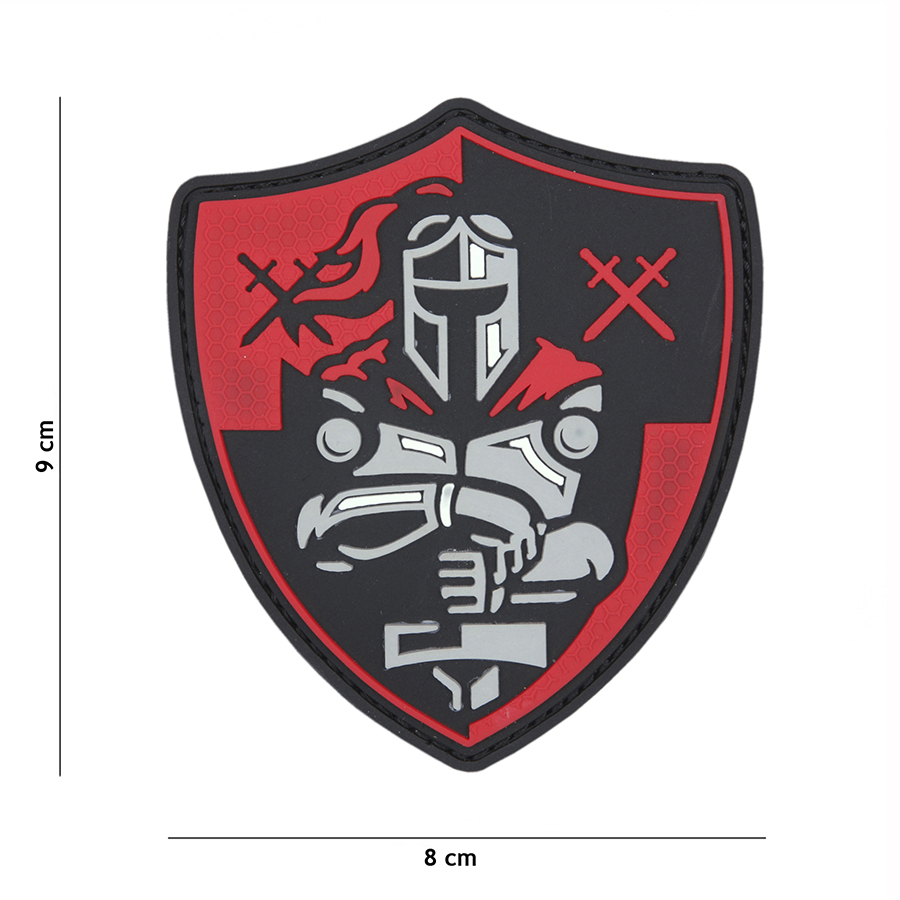 Embleem 3D PVC Ridder schild rood #11139