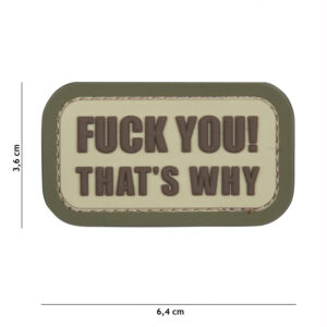 Embleem 3D PVC Fuck you that's why coyote #11144