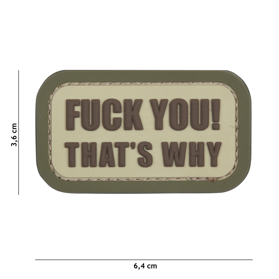 Embleem 3D PVC Fuck you that's why coyote #11144