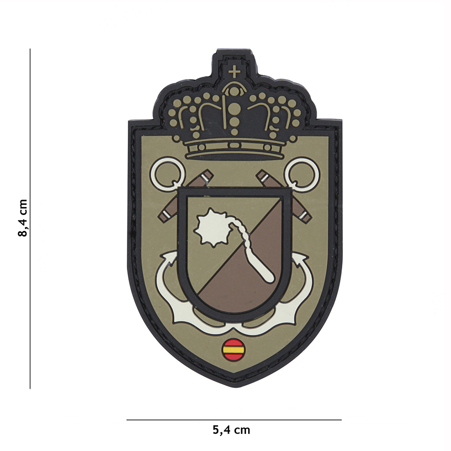 Embleem 3D PVC Spaans kroon schild zwart/groen #12086