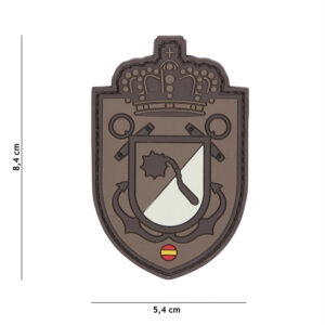 Embleem 3D PVC Spaans kroon schild bruin #12087