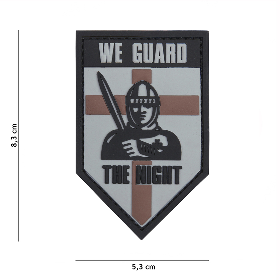 Embleem 3D PVC We guard the night grijs #13077