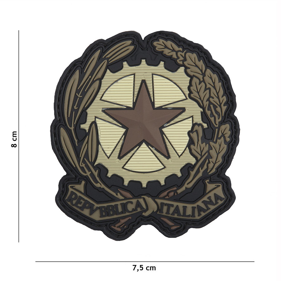 Embleem 3D PVC Italiaanse ster bruin #13096