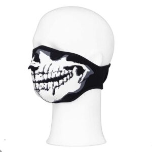 Biker mask half face white mouth #101