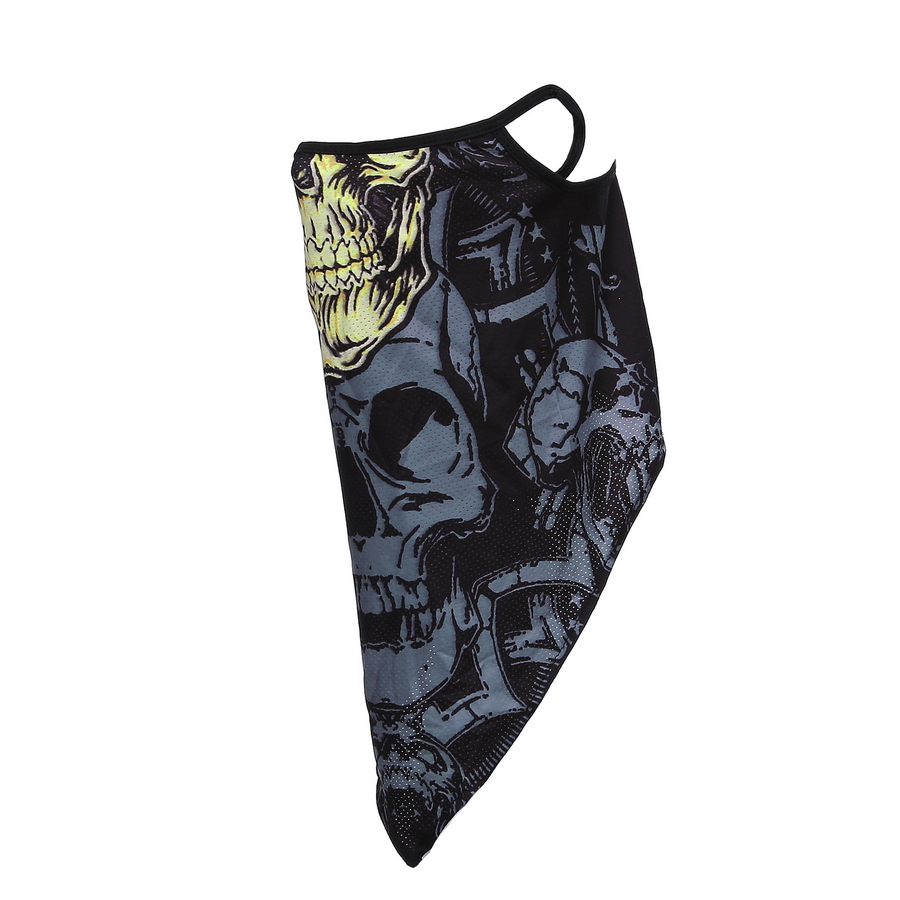 Gezichtsmasker met oorlus gele skull style 10 Gezichtsmasker met oorlus gele skull style 10