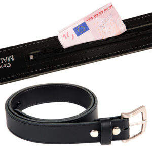 Leren riem met geldvak