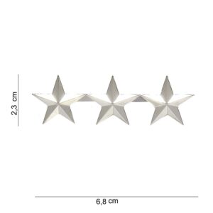 Embleem metaal Luitenant Generaal 3 sterren #6097