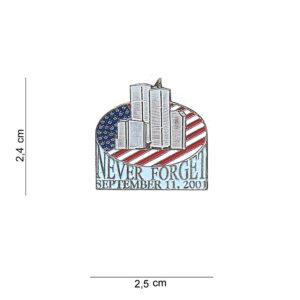 Embleem metaal never forget (zilver) #7035