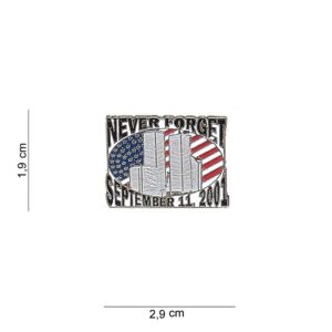 Embleem metaal never forget (zwart) #7036