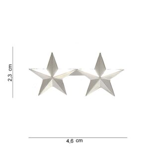 Embleem metaal generaal majoor 2 sterren #6096