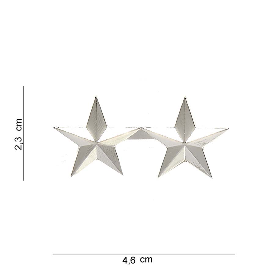 Embleem metaal generaal majoor 2 sterren #6096